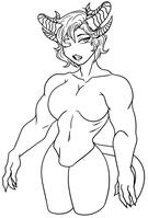 Maddox (my humanoid demon oc in line art) Maddox (my humanoid demon oc in line art)